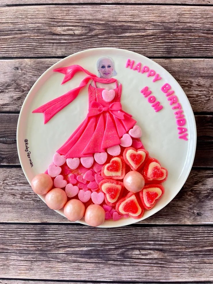 Custom candy couture birthday art plate