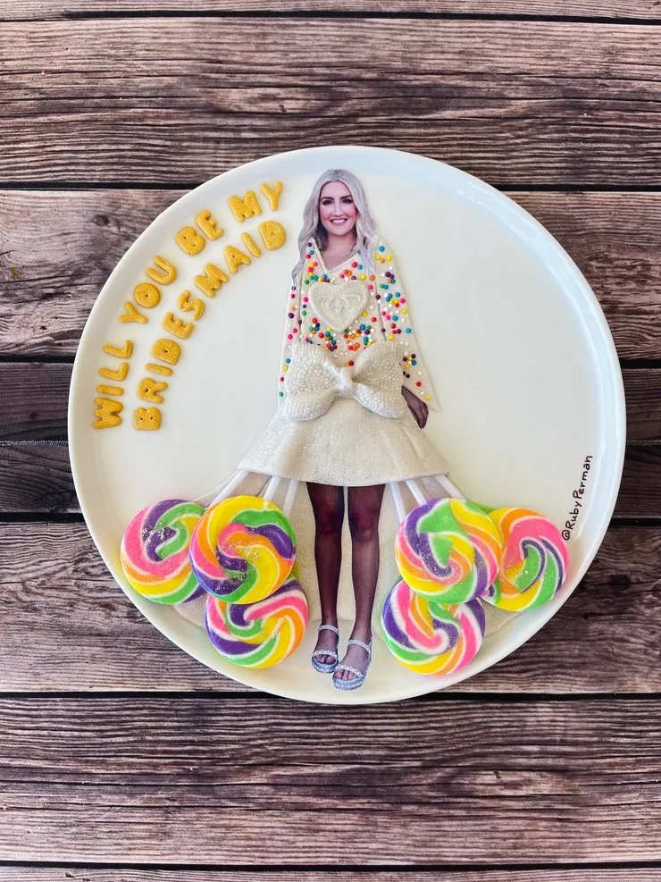 Custom candy couture bridal shower plate