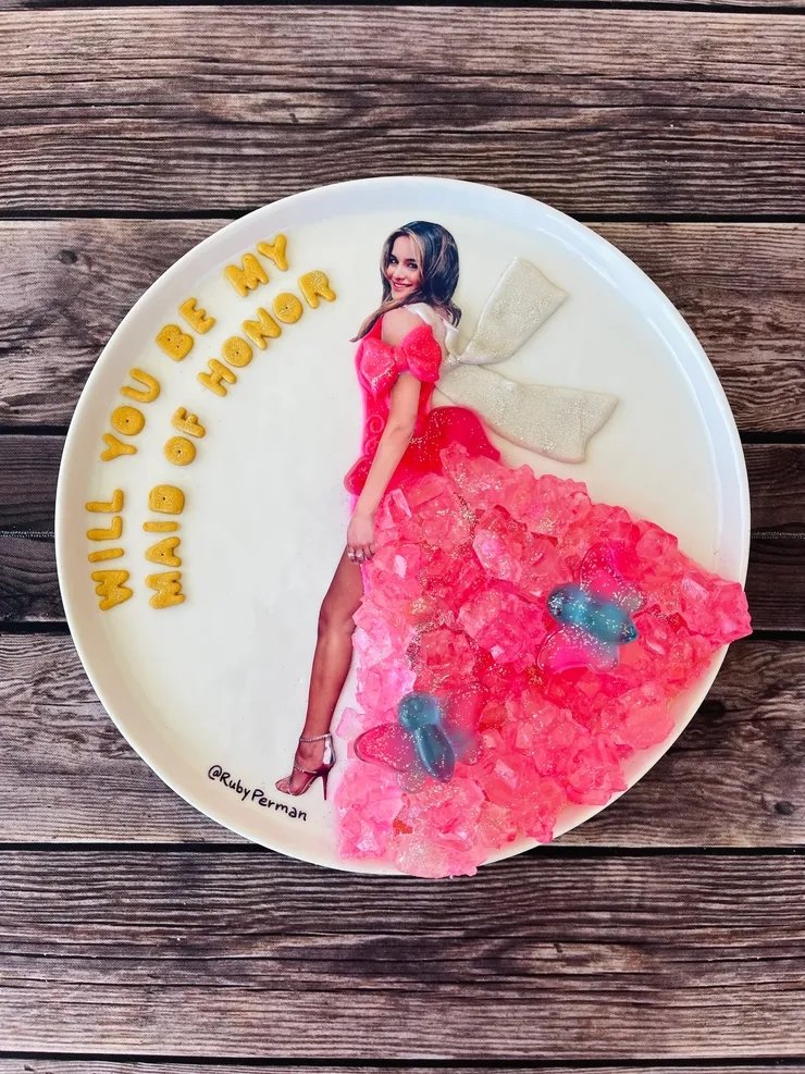 Custom candy couture bridal shower plate