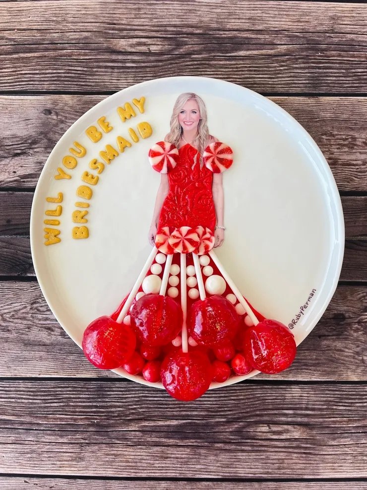 Custom candy couture bridal shower plate