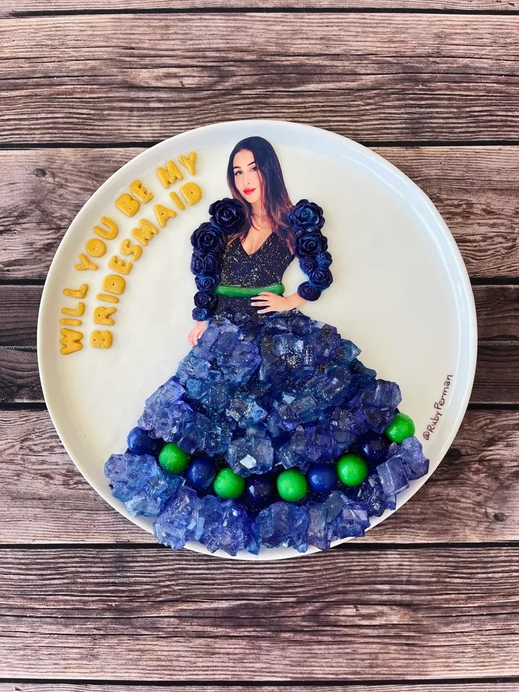Custom candy couture bridal shower plate