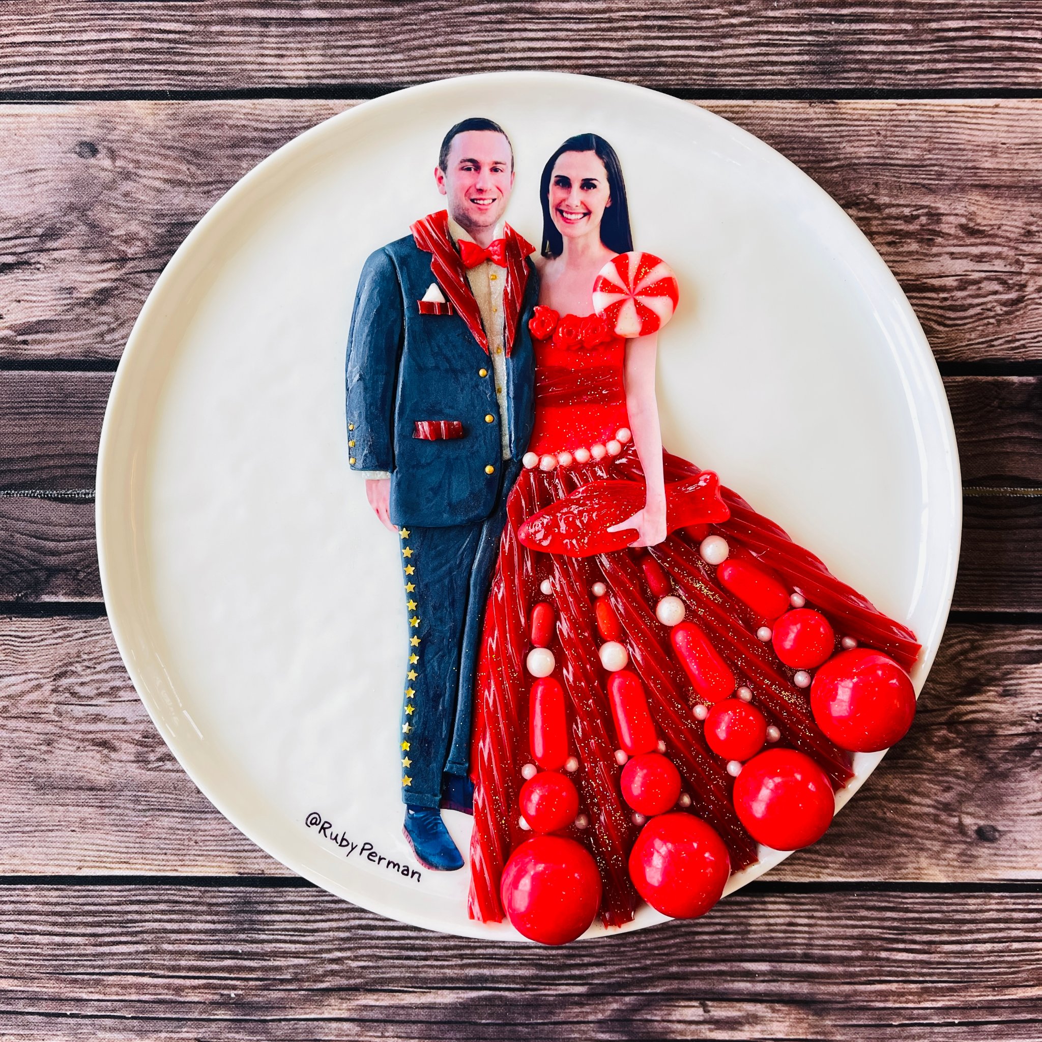 Custom candy couture wedding plate