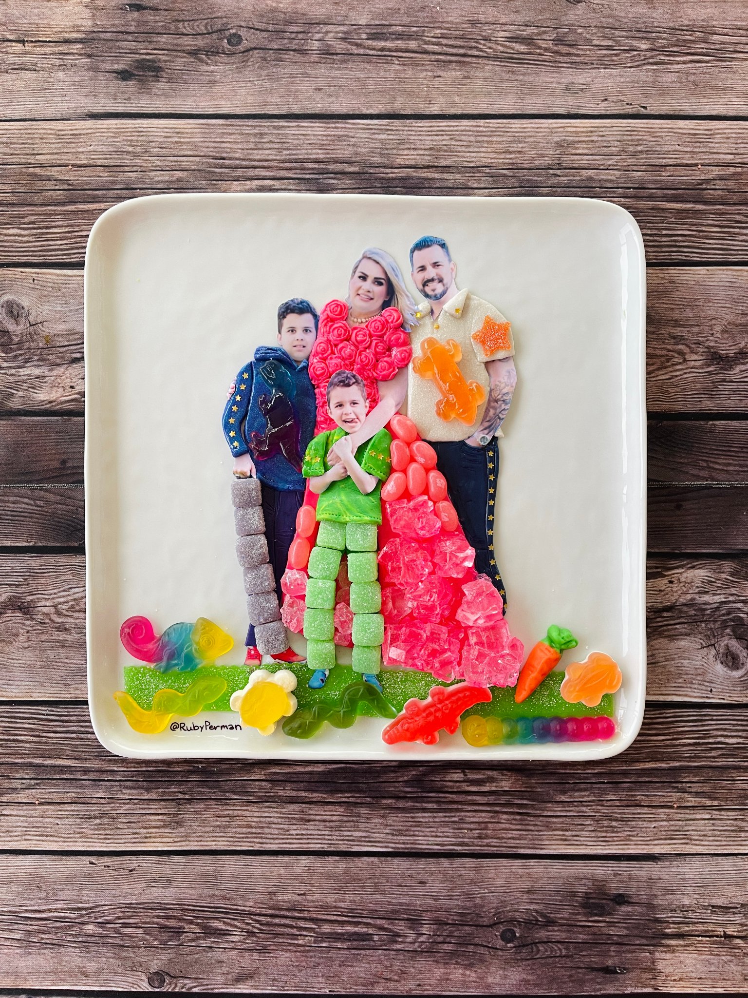 Custom candy couture wedding plate