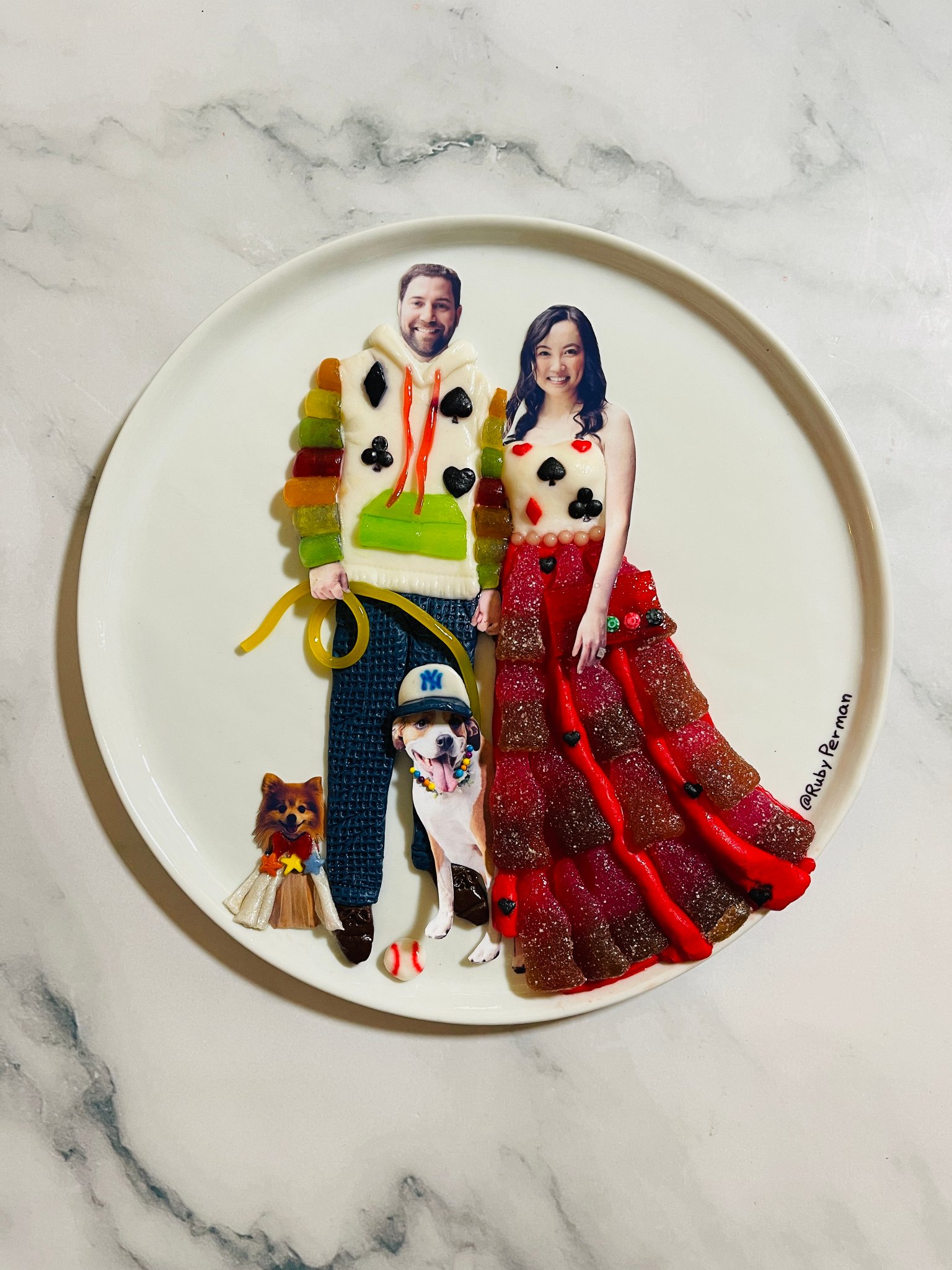 Custom candy couture wedding plate
